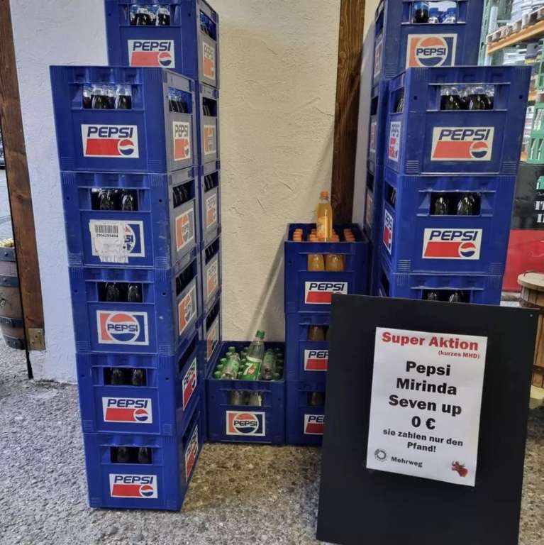 Lokal in Maintal: Pepsi Cola, Mirinda, Seven Up 0,5L PET, Kelterei Stier - nur Pfandpreis zahlen
