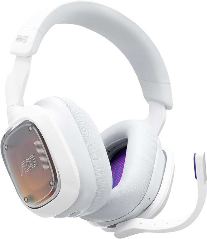 Logitech G Astro A30 LIGHTSPEED Wireless Over-Ear Gaming-Headset in weiß (Bluetooth, Dolby Atmos, 27 Std. Akku, USB-C, App-Steuerung)