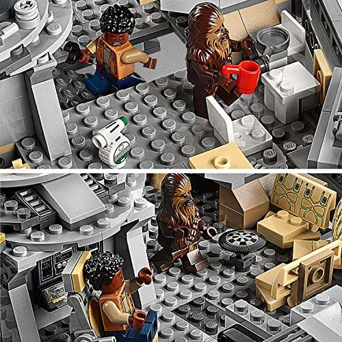 [Amazon Prime]LEGO 75257 Star Wars Millennium Falcon, Raumschiff-Spielzeug mit 7 Figuren, Finn, Chewbacca, Lando Calrissian, Boolio,