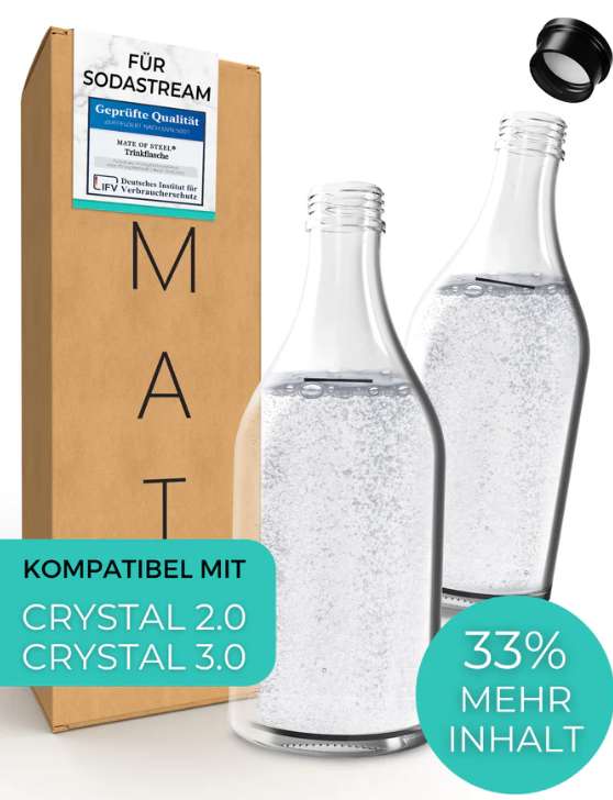 MATE OF STEEL - Über 40% Rabatt auf Edelstahl-Flaschen kompatibel mit SodaStream