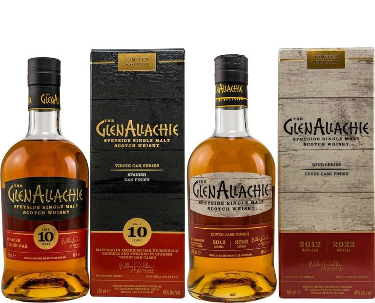 Whisky-Übersicht 213: z.B. GlenAllachie 10 Spanish Virgin Oak für 64,90€, GlenAllachie 2012/2022 Cuvée Cask für 54,90€ inkl. Versand
