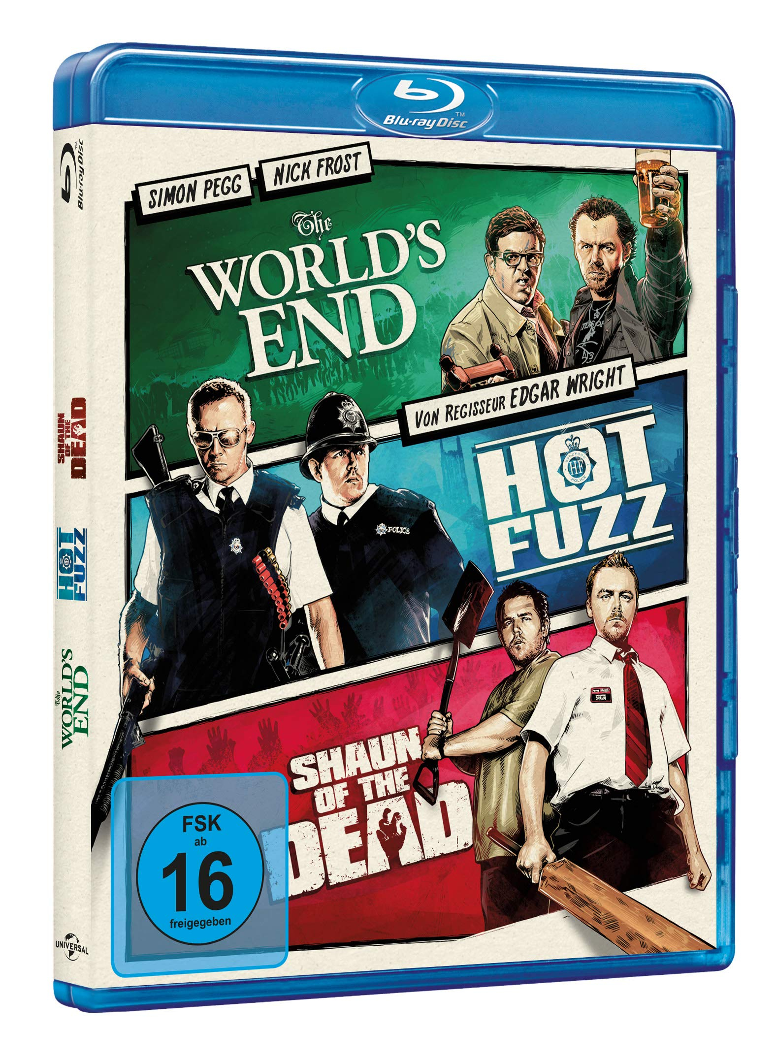 Cornetto Trilogie: The World's End / Hot Fuzz / Shaun of the Dead (3 on 1) [Blu-ray] @ Amazon PRIME | Standardausgabe 3 Blus ~11,89€