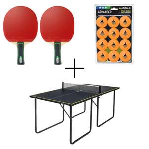 JOOLA MIDSIZE (größere) Tischtennisplatte & 12x Tischtennisbälle & 2x Tischtennisschläger Set