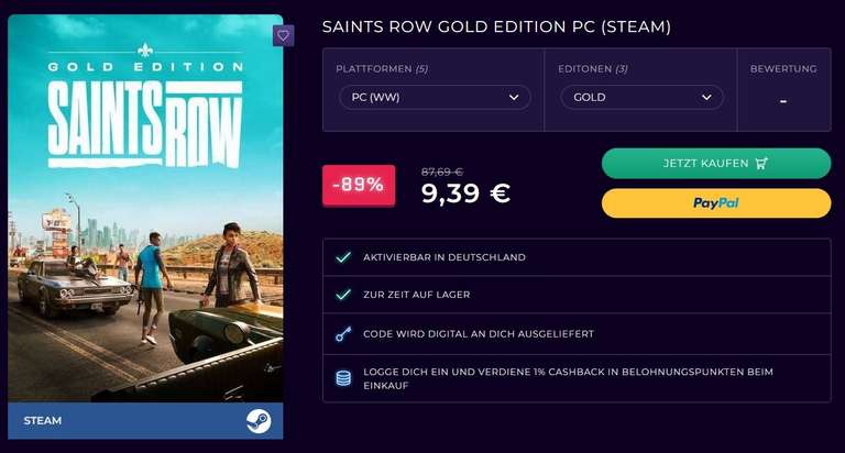 Saints Row Gold Edition PC Steam