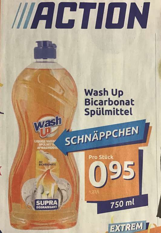 Wash-Up Bicarbonat Spülmittel 750ml Fl. für 95 Cent bei Action