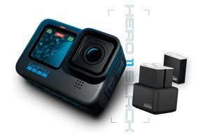 GoPro HERO11 Black + kostenloses GoPro Enduro Dualladegerät + SanDisk Extreme 32 GB microSDHC