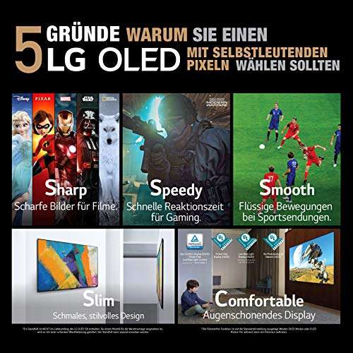 LG OLED65B19LA TV 164 cm (65 Zoll) OLED Fernseher (4K Cinema HDR, 120 Hz, Smart TV, VRR, HDMI 2.1)