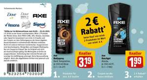 [REWE/HIT] 2x AXE Bodyspray für 2,19€/2,20€ pro Stück (Angebot+Coupon) [OFFLINE]