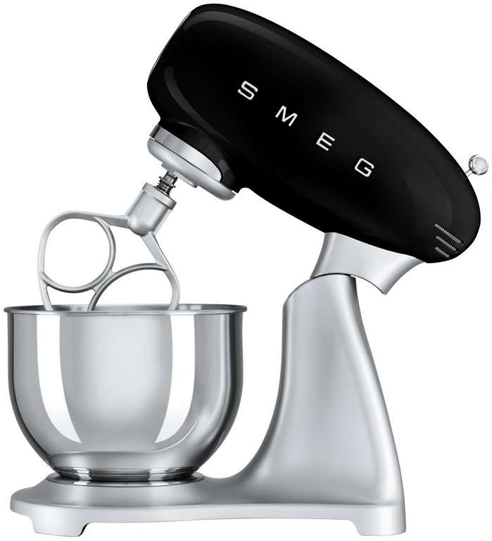 Smeg SMF02 Küchenmaschine | 800W | Edelstahl | 10 Geschwindigkeitsstufen | inkl. 4.8l Edelstahlschüssel & 3 Aufsätze | in schwarz oder rot