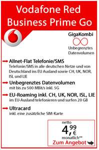 [Gewerbe/Business] Gigakombi Vodafone Prime Go Unlimited 5G Allnet für eff. 5€/Monat