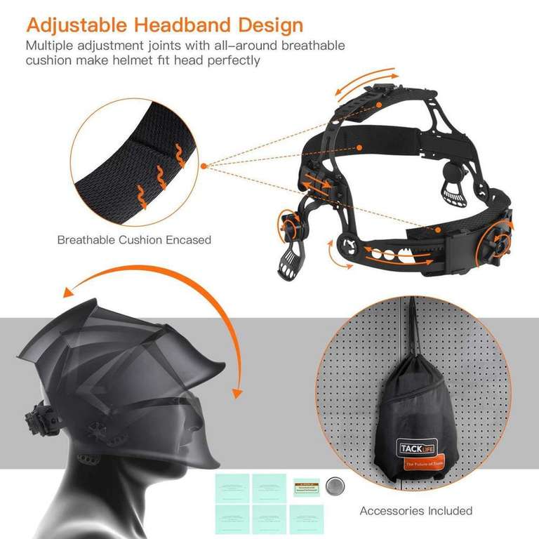 [manzude] Tacklife PAH03D Professioneller Schweißer Helm mit automatischer Verdunkelung
