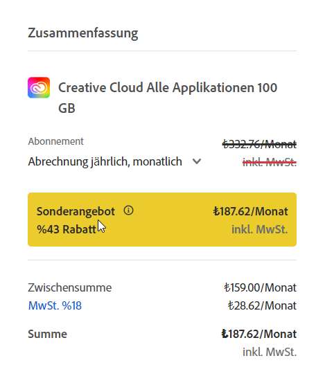 Adobe Creative Cloud 100 GB (Jahresabo)