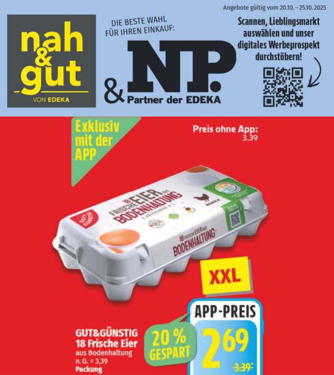 GUT& GÜNSTIG 18 Frische Eier für 2,69€ bei EDEKA in Minden