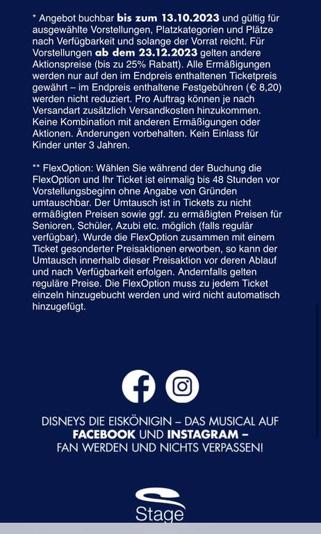- 40 % Tickets für Disney die Eiskönigin Frozen in Hamburg - Stage Musical
