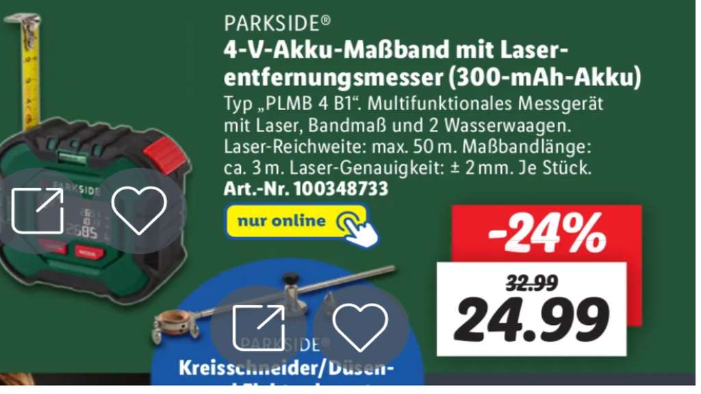 Akku Maßband mydealz mit 4V Laserentfernungsmesser | (3m/50m)