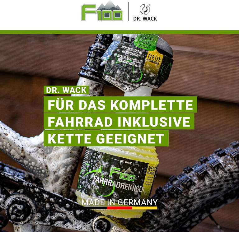Dr.Wack F100 Fahrrad/E-Bike Reiniger, NEUE FORMEL, Powergel Pflege Reiniger 750ml für 11,90€ (Ebay/Prime)