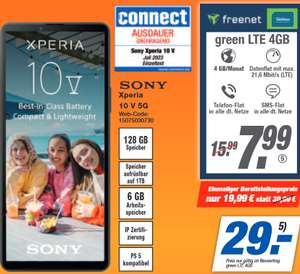 Lokal, O2 Netz: Sony Xperia 10 V im Allnet/SMS Flat 4GB LTE für 7,99€/Monat, 29€ Zuzahlung