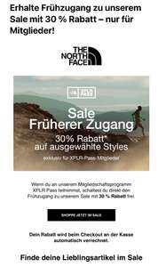 (The North Face)-30% presale mit XLR Pass(ausgewählte Artikel)Sammeldeal