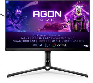 AOC AGON AG324UX 4K / HDMI 2.1 Gaming-Monitor (80 cm/31,5 Zoll, 3840 x 2160 px, 4K Ultra HD, 1 ms, 144 Hz, IPS, USB-C) | Auf Bestellung