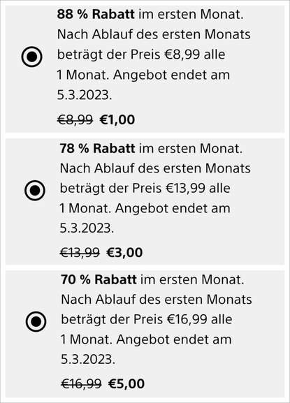 PS Plus Angebote - Upgrade Extra/Premium 35% Rabatt - 1 Monat Essential 1  Euro, Extra 3 Euro, Premium 5 Euro