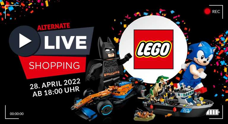 Alternate LEGO-Liveshopping: z.B. Sonic Green Hill Zone (21331) - 39,99€ | McLaren Formel 1 (42141) - 114,90€ | Batmobile (76240) - 149,90€