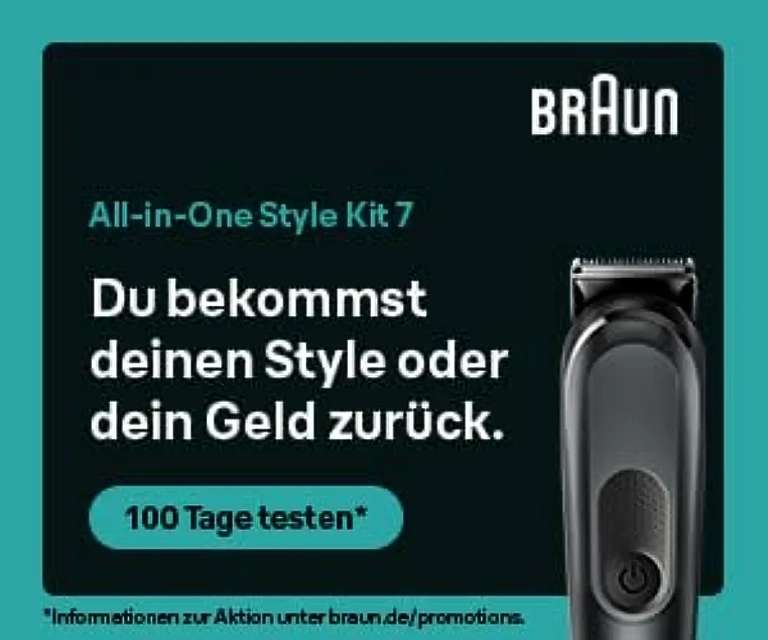 [Amazon ES] Braun All-In-One Style Kit Series 7,Bartpflege Bodygroomer Set, 17-in-1 Barttrimmer, wasserdicht, MGK7491