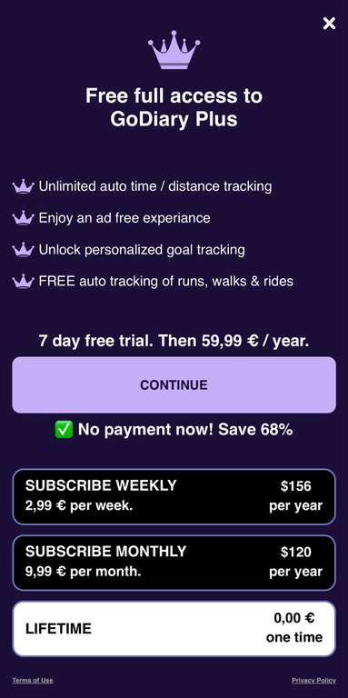 [iOS AppStore] GoDiary: Running Tracker Lifetime kostenlos