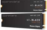 2x WD_BLACK SN770 NVMe SSD 2TB (M.2 2280, PCIe 4.0 x4, 5150/4850 MB/s, 3D-NAND TLC, ohne DRAM, 1.2PB TBW, 5J Garantie)