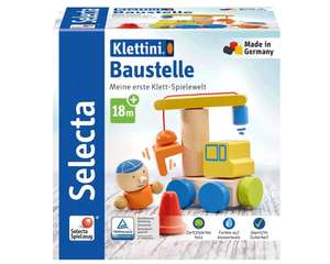 [Prime] Schmidt Spiele Selecta Baustelle - Klett-Stapelspielzeug mit 8 Teilen (mady in Germany, Handarbeit aus Holz)