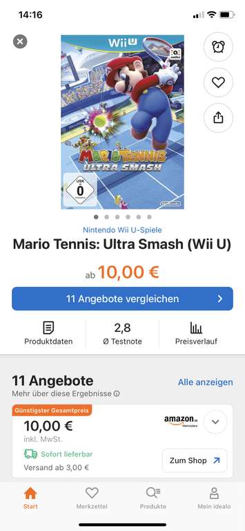 Mario Tennis Ultra Smash Wii- U - [Lokal Dortmund Innenstadt]