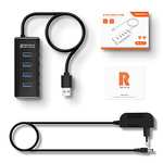 RSHTECH USB 3.1 Hub Gen2 Aktiv mit Netzteil (Aluminium) und Ein/Aus-Schalter (auch mit 7 Ports erhältlich)