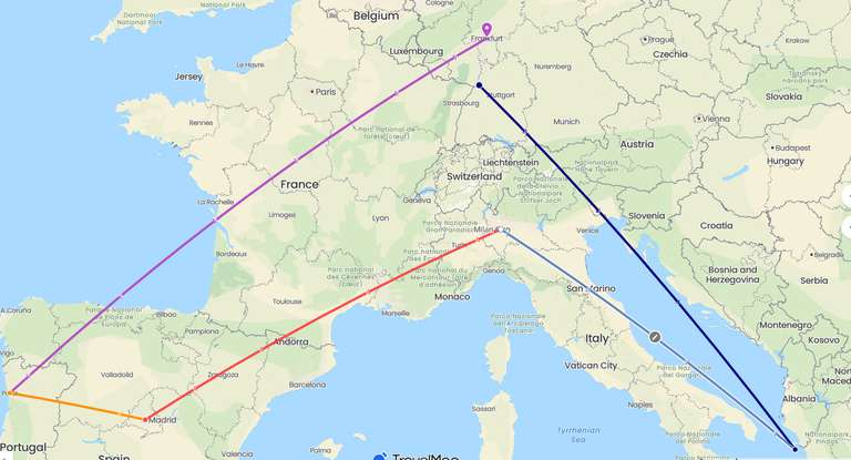 11-Tage Flugreise durch 4 Länder: Detaillierter Reiseplan durch vier Städte mit etwa zwei Tagen in jeder Stadt [Handtasche 40 x 20 x 25 cm]