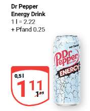 [Globus Rostock / Neubrandenburg] Dr Pepper Energy 0,5l Dose für 1,11€, 1kg Typ 405 Jeden Tag Mehl für 66 Cent - lokal