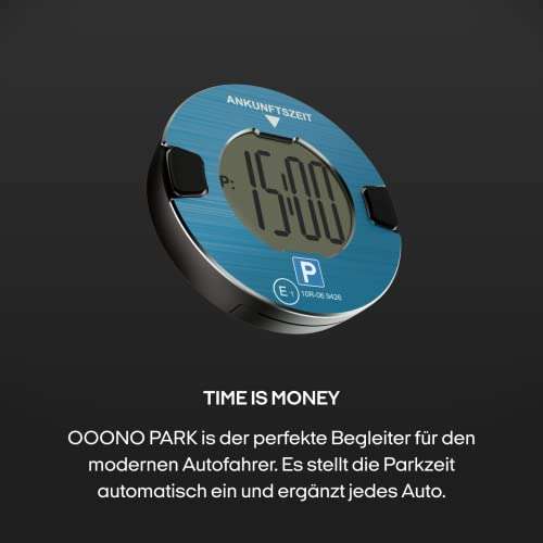 ooono Park - Elektronische Parkscheibe mit Zulassung, fürs Auto - auch in schwarz (Prime)