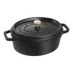 132° - [CB] STAUB Cocotte, Oval 31 cm, Emaillierter Gusseisen Bräter, Alle Herdarten inkl Induktion, 5,5 L, Schwarz