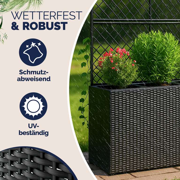 Casaria Blumenkasten mit Rankgitter 83x30,5x146cm  4 Farben, DeubaXXL |  mydealz