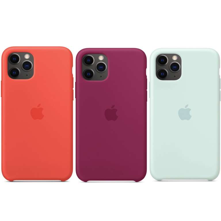 Apple Silikon Case für das iPhone 11 Pro | Innenseite mit Mikrofaser | in Clementine Orange, Pomegranate oder Seafoam
