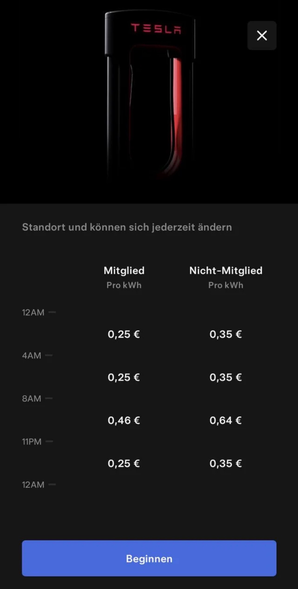 TESLA Supercharger - Reduzierte Preise - auf bis zu 0,20€ außerhalb der Stoßzeiten in Magdeburg z.B.