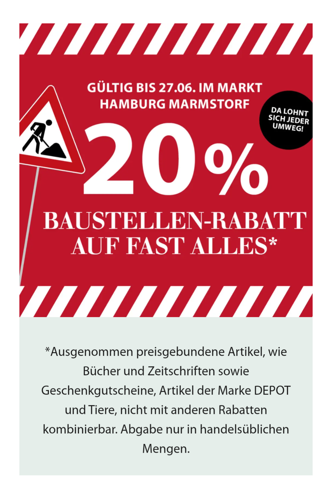 Dehner 20% Baustellenrabatt (HH-Marmstorf)
