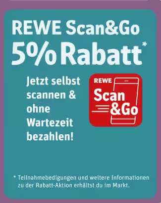 Rewe Scan&GO 5% Rabatt auf die ersten 3 Einkäufe [offline]
