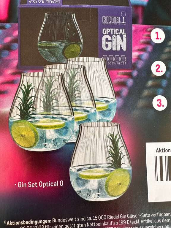 4 Gin Riedel Gläser (PVG 32,99€) bei der Metro geschenkt ab einem Netto Einkauf 199€