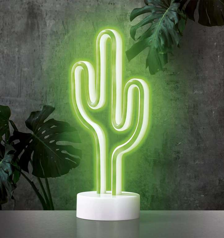 EASYmaxx Dekolampe Kaktus in Neon-Optik Dekoleuchte Dekolicht LED Kaktuslampe