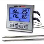 Digitales Grillthermometer ThermoPro TP17 mit 2 Sonden bspw. für Gasgrill/ Smoker/ Backofen