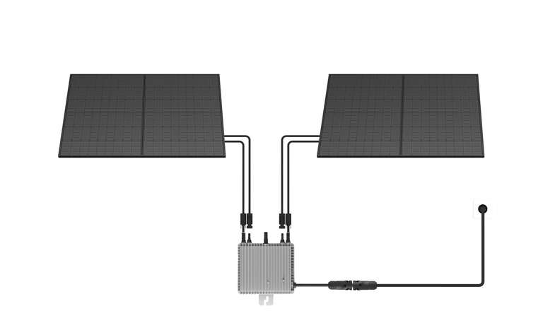 Balkonkraftwerk 820W DMEGC Full Black Module/ 800W Deye Wechselrichter Komplett Solaranlage / mit 5m Anschlusskabel