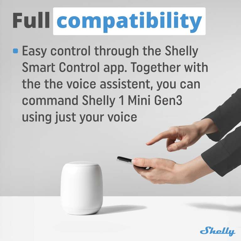 [Prime] Shelly 1 Mini Gen3 WiFi & Bluetooth Smart Switch Relais 1 Kanal 8A