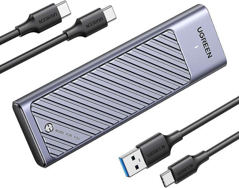 Prime only - UGREEN M.2 NVMe SATA SSD Gehäuse USB 3.2 Gen 2 10 Gbps Aluminium M2 Gehäuse mit Kühlkissen