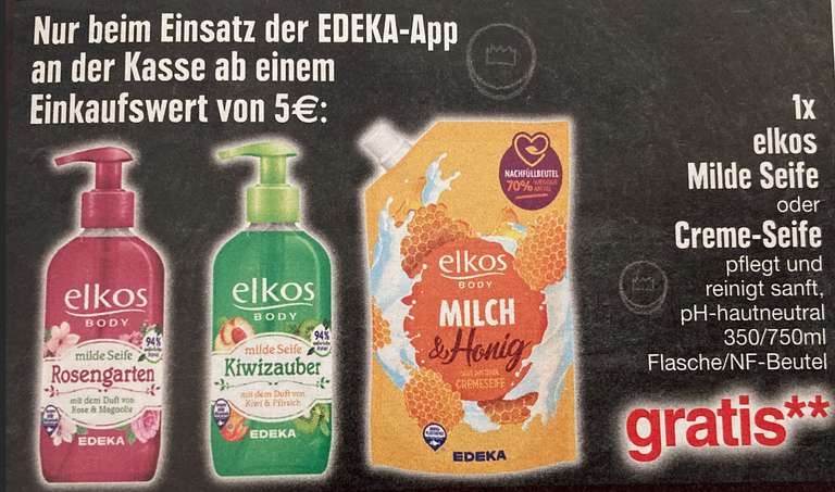 [Edeka Südbayern] 1x Flüssigseife ab 5€ Einkauf über Edeka App