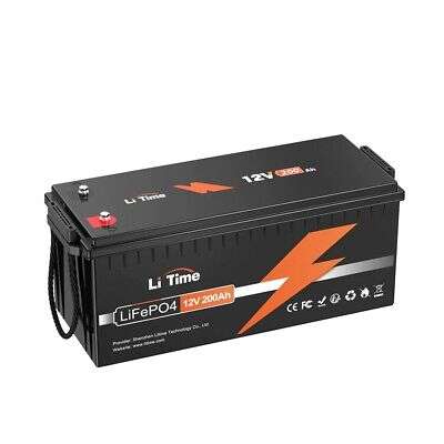 LiTime 12V 200Ah LiFePo4 Lithium Batterie Akku Solar Solarbatterie Wohnmobil Boot Gästeklo