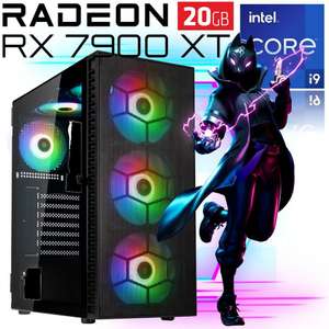 Gaming PC - Intel Core i9 11900K, AMD 7900 XT 20GB, 32 GB RAM, 1000 GB SSD, RGB Tower