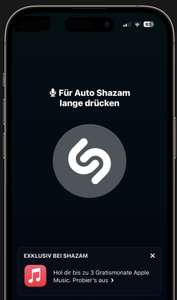Apple Music - 3 Monate erneut über Shazam App